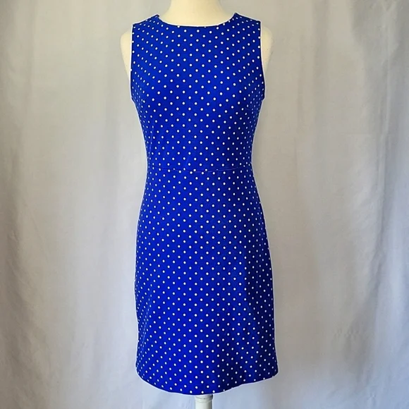 Old Navy Polka Dot Sheath Dress Periwinkle Blue & White Size Small - Picture 3 of 11